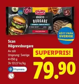 Lidl Scan Högrevsburgare, SEK 79.9 erbjuda