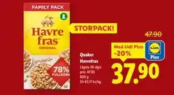 Lidl Quaker Havrefras, Pris i appen erbjuda