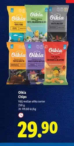 Lidl Oikia Chips, SEK 29.9 erbjuda