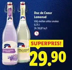Lidl Duc de Coeur Lemonad, SEK 29.9 erbjuda