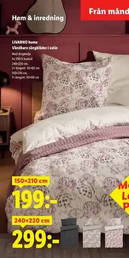 Lidl LIVARNO home Vändbara sängkläder i satin erbjuda