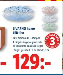 Lidl LIVARNO home LED-list, SEK 129 erbjuda