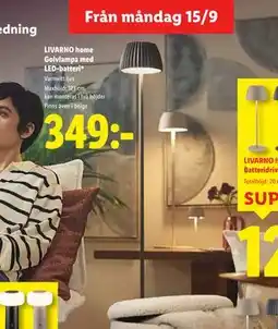 Lidl LIVARNO home Golvlampa med LED-batteri, SEK 349 erbjuda