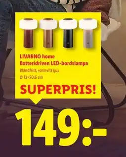Lidl LIVARNO home Batteridriven LED-bordslampa, SEK 149 erbjuda