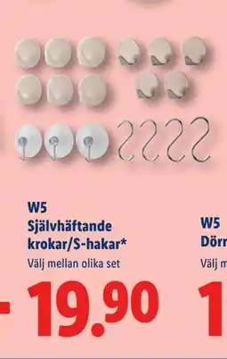 Lidl W5 Självhäftande krokar/S-hakar, SEK 19.9 erbjuda