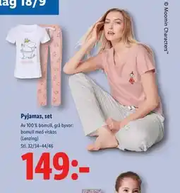 Lidl Pyjamas, set, SEK 149 erbjuda