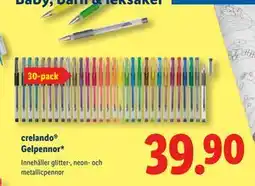Lidl crelando Gelpennor, SEK 39.9 erbjuda