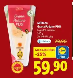 Lidl Milbona Grana Padano PDO, Pris i appen erbjuda