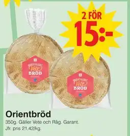 Matöppet Orientbröd, SEK 15 erbjuda