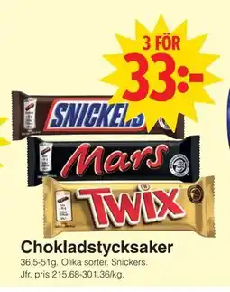 Matöppet Chokladstycksaker, SEK 33 erbjuda