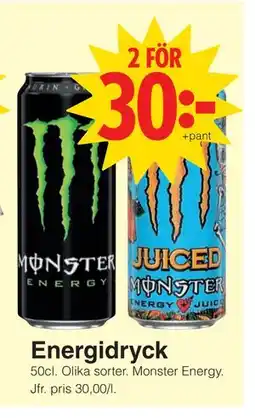 Matöppet Monster Energy Energidryck, SEK 30 erbjuda