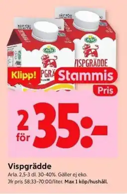 ICA Kvantum ARLA Vispgrädde erbjuda