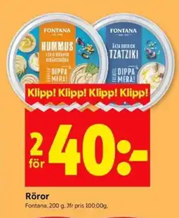 ICA Kvantum FONTANA Röror erbjuda