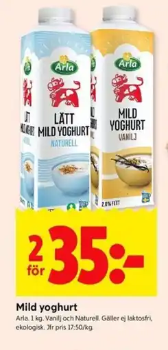 ICA Kvantum ARLA Mild yoghurt erbjuda