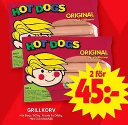 ICA Maxi HOT DOGS Grillkorv erbjuda