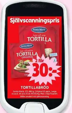 ICA Maxi SANTA MARIA Tortillabröd erbjuda