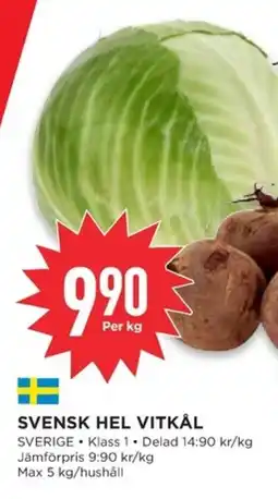 Willys Svensk hel vitkål erbjuda