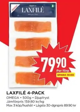 Willys OMEGA Laxfilé 4-pack erbjuda