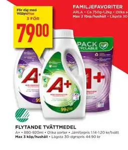 Willys A+ Flytande tvättmedel erbjuda