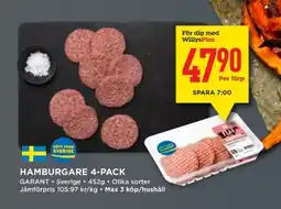 Willys GARANT Hamburgare 4-pack erbjuda