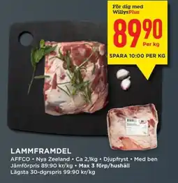 Willys Lammframdel erbjuda