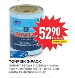 Willys GARANT Tonfisk 3-pack erbjuda