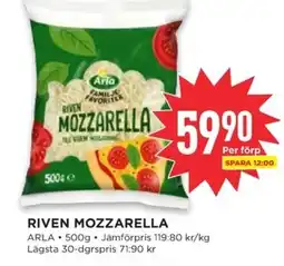 Willys ARLA Riven mozzarella erbjuda