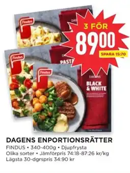 Willys FINDUS Dagens enportionsrätter erbjuda