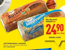 Willys PÅGEN Jättefranska, rasker erbjuda