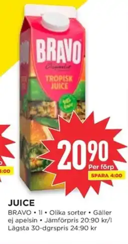 Willys BRAVO Juice erbjuda