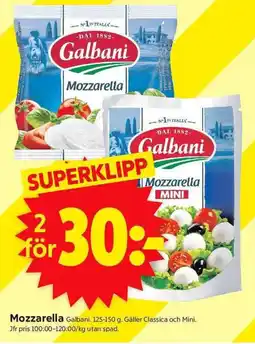 ICA Supermarket GALBANI Mozzarella erbjuda