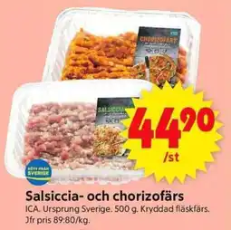 ICA Supermarket ICA Salsiccia- och chorizofärs erbjuda