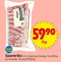 ICA Supermarket ICA Spareribs erbjuda
