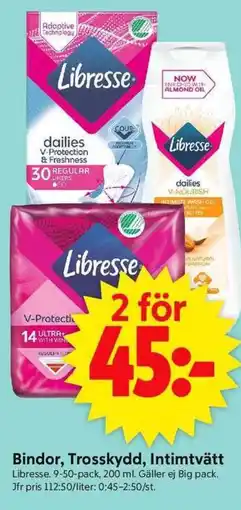 ICA Supermarket LIBRESSE Bindor, trosskydd, intimtvätt erbjuda