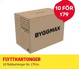 Byggmax Flyttkartonger erbjuda
