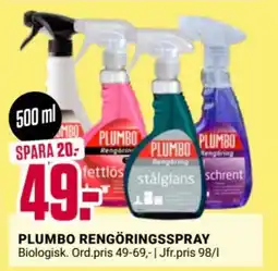 ÖoB Plumbo rengöringsspray erbjuda