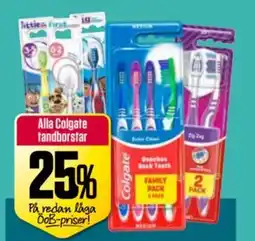 ÖoB Alla Colgate fandborstar erbjuda