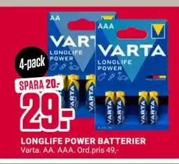 ÖoB VARTA Longlife Power batterier erbjuda