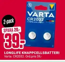 ÖoB VARTA Longlife knappcellsbatter erbjuda
