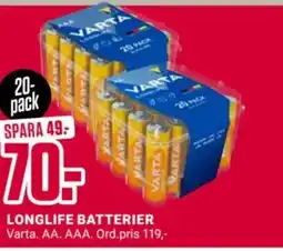 ÖoB VARTA Longlife batterier erbjuda