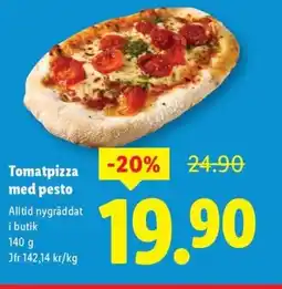 Lidl Tomatpizza med pesto erbjuda