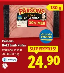 Lidl Pärsons Rökt Emilskinka erbjuda