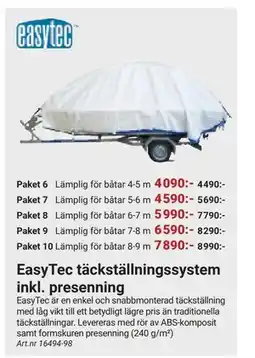 Erlandsons Brygga EasyTec täckställningssystem inkl. presenning erbjuda