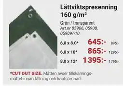 Erlandsons Brygga Lättviktspresenning 160 g/m² erbjuda
