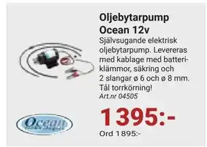 Erlandsons Brygga Oljebytarpump Ocean 12v, SEK 1395 erbjuda