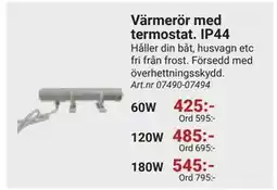 Erlandsons Brygga Värmerör med termostat. IP44 erbjuda