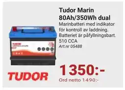 Erlandsons Brygga Tudor Marin 80Ah/350Wh dual, SEK 1350 erbjuda