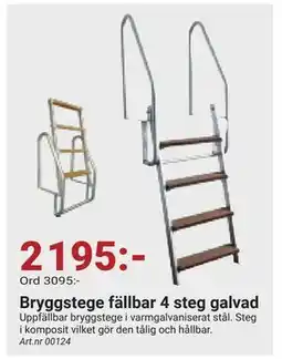 Erlandsons Brygga Bryggstege fällbar 4 steg galvad, SEK 2195 erbjuda