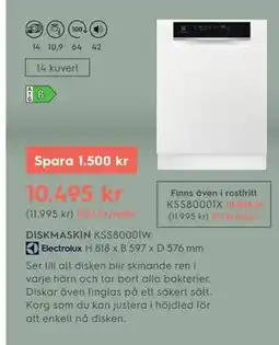 Electrolux Home DISKMASKIN, SEK 10495 erbjuda