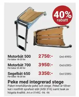 Erlandsons Brygga Peke med integrerad stege erbjuda